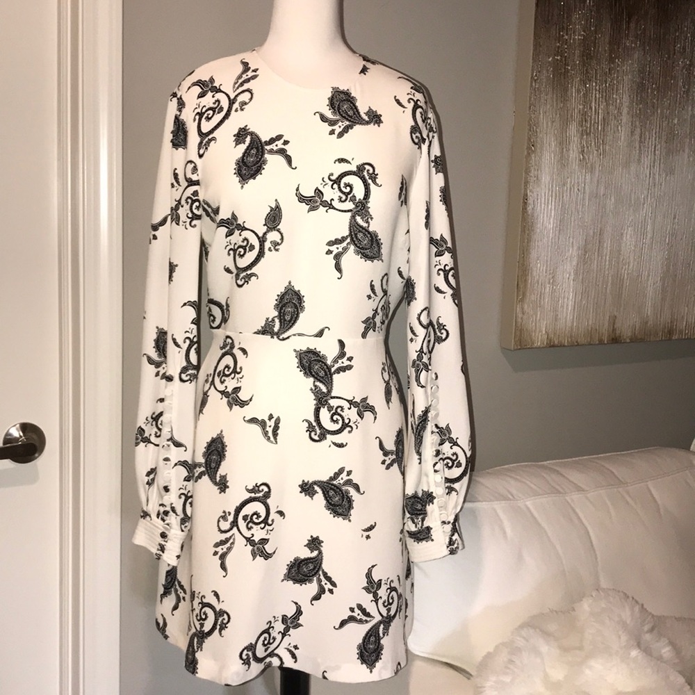 ⚜️A.L.C. Hazel Button-Front Paisley Silk Dress 4⚜️